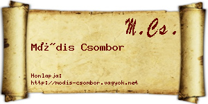 Módis Csombor névjegykártya